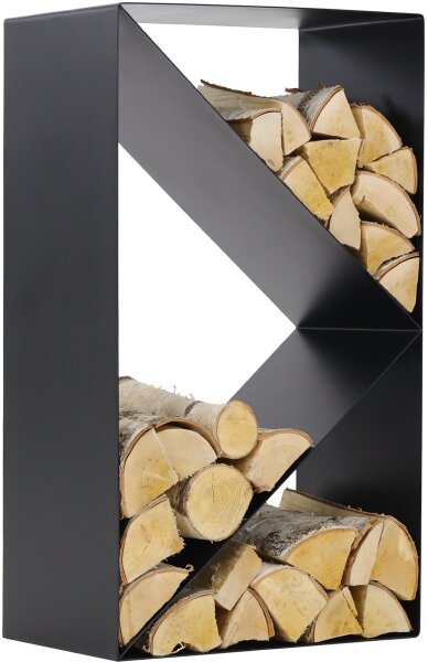 MAGNUS Brennholzregal R143 Schwarz Kaminregal Holzregal Ofenregal