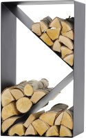 MAGNUS Brennholzregal R143 Schwarz Kaminregal Holzregal Ofenregal