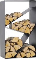 MAGNUS Brennholzregal R144 Schwarz Kaminregal Holzregal Ofenregal
