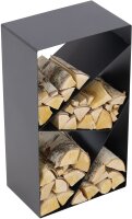 MAGNUS Brennholzregal R144 Schwarz Kaminregal Holzregal Ofenregal