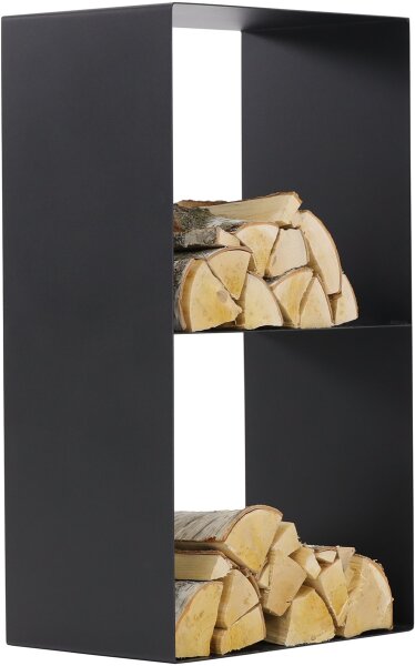 MAGNUS Brennholzregal R145 Schwarz Kaminregal Holzregal Ofenregal