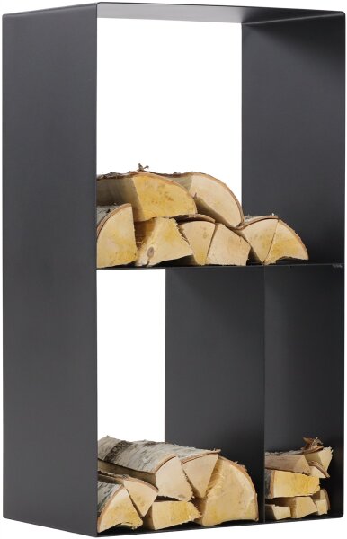 MAGNUS Brennholzregal R146 Schwarz Kaminregal Holzregal Ofenregal