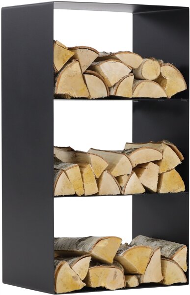 MAGNUS Brennholzregal R147 Schwarz Kaminregal Holzregal Ofenregal
