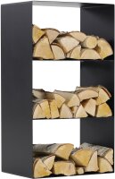 MAGNUS Brennholzregal R147 Schwarz Kaminregal Holzregal...
