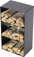 MAGNUS Brennholzregal R147 Schwarz Kaminregal Holzregal Ofenregal