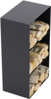 MAGNUS Brennholzregal R147 Schwarz Kaminregal Holzregal Ofenregal