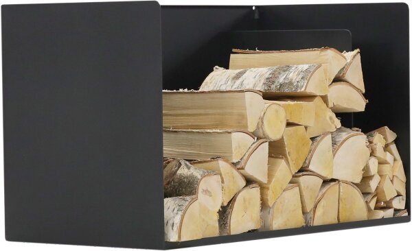 MAGNUS Brennholzregal R126 Schwarz Kaminregal Holzregal Ofenregal
