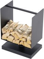MAGNUS Brennholzregal R134 Schwarz Kaminregal Holzregal Ofenregal