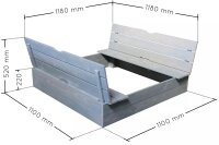 SOULET Sandkasten Holz Holzsandkasten Lasiert mit Bänken 118x118