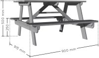 SOULET Picknicktisch lasiert Holztisch Spieltisch Kiefernholz Gartentisch