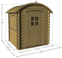 SOULET Spielhaus Patty mit Runddach Garten Holzhaus Outdoor Kinderspielhaus