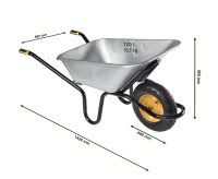 HAEMMERLIN Bauschubkarre Schubkarre Aktiv Excellium Plus 120 Luftrad 120l 250kg