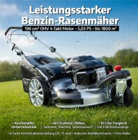 GÜDE Rasenmäher Benzin mit Antrieb Trike Big...