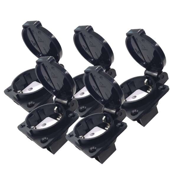 MATRIX 5er Set Steckdose Typ E/F IP44 16A staubdicht, regensicher, Industriesteckdose