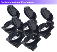 MATRIX 5er Set Steckdose Typ E/F IP44 16A staubdicht, regensicher, Industriesteckdose