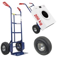 HBH® Sackkarre 200kg Luftreifen Stahlfelge TK200LU01 blau Transportkarre robust