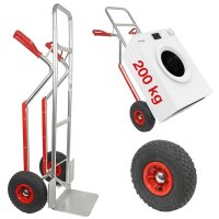 HBH® Sackkarre Alu 200kg Luftreifen TK200ALU04 Aluminium Transportkarre Luftrad