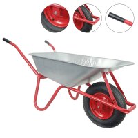 HBH® Schubkarre 85 Liter Garten Farbe rot Profi Gartenschubkarre Luftrad 160kg
