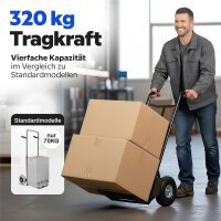 HBH Profi Schwerlast Sackkarre robuste Transportkarre 320kg pannensicher PU-Rad