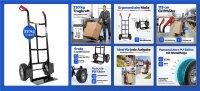 HBH Profi Schwerlast Sackkarre robuste Transportkarre 320kg pannensicher PU-Rad