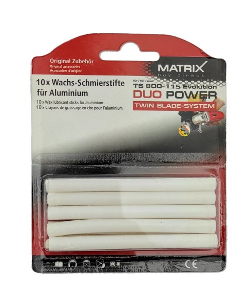 Matrix Wachsstifte 10 Stück für Handkreissäge mit Doppelblatt Säge TS 800-115