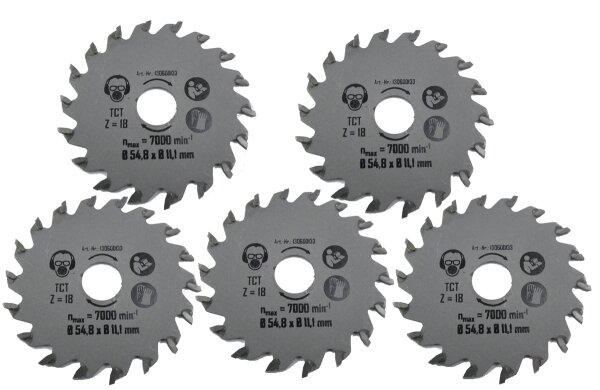 MATRIX TCT Sägeblatt 54mm 5er Set für Mini Handkreissäge MCS 400 PW | 10 Zähne