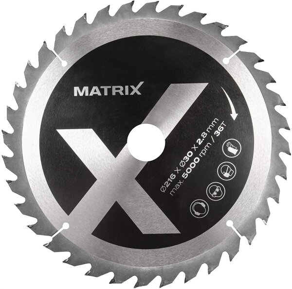 MATRIX Sägeblatt Ersatzsägeblatt 216 mm für Kappsäge MTS 2050-216 Duo