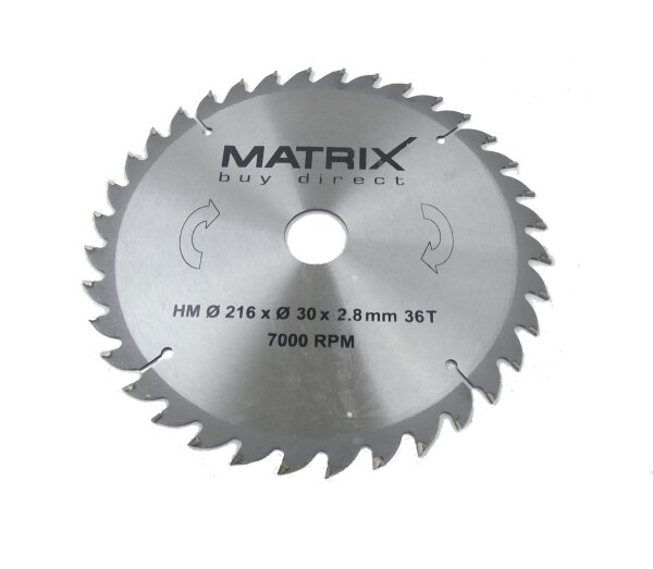 MATRIX Sägeblatt Ersatzsägeblatt 216 mm für Gehrungssäge MTS 2050-216 Duo
