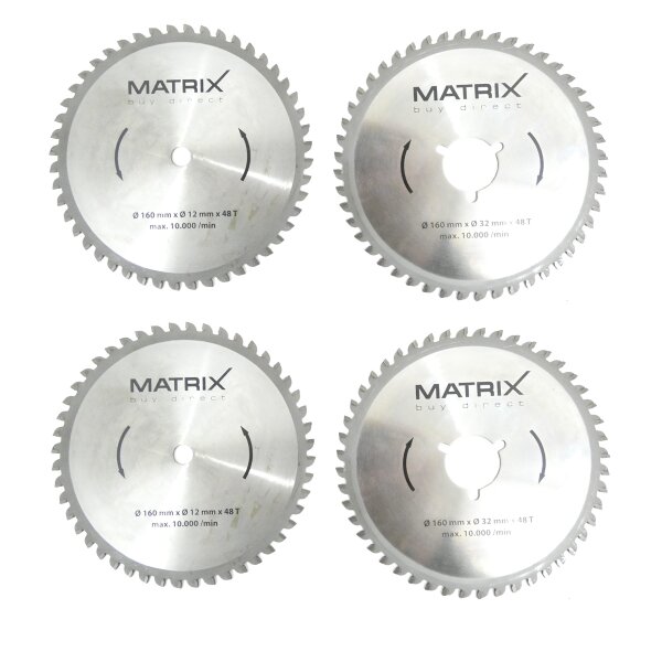 MATRIX 2x2 Diamanttrennscheibe 160mmx 12mm und 160mmx32mm Kreissäge TST 1500-160