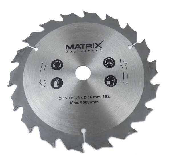 MATRIX Sägeblatt für Akku Handkreissäge Kreissäge Holzsäge AKCS 20 V Li