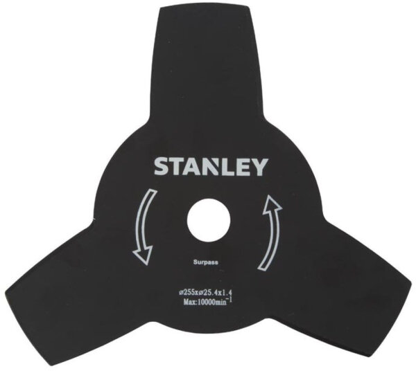 STANLEY Ersatzteil 3 Zahn Messer Buschmesser für Rasentrimmer SPS-1400 255mm