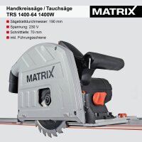 MATRIX Handkreissäge Tauchsäge TRS 1400-64...