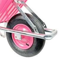 Matrix Schubkarre 100l 250kg Luftrad Kunststoffwanne Pink Rahmen verzinkt