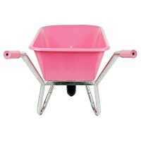 Matrix Schubkarre 100l 250kg Luftrad Kunststoffwanne Pink Rahmen verzinkt