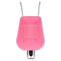 Matrix Schubkarre 100l 250kg Luftrad Kunststoffwanne Pink Rahmen verzinkt