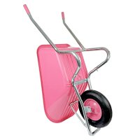 Matrix Schubkarre 100l 250kg Luftrad Kunststoffwanne Pink Rahmen verzinkt