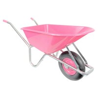 Matrix Schubkarre 100l 250kg Vollgummirad Kunststoffwanne pink Rahmen verzi