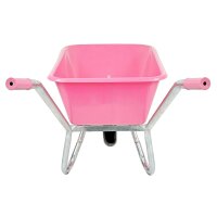 Matrix Schubkarre 100l 250kg Vollgummirad Kunststoffwanne pink Rahmen verzi