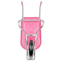 Matrix Schubkarre 100l 250kg Vollgummirad Kunststoffwanne pink Rahmen verzi