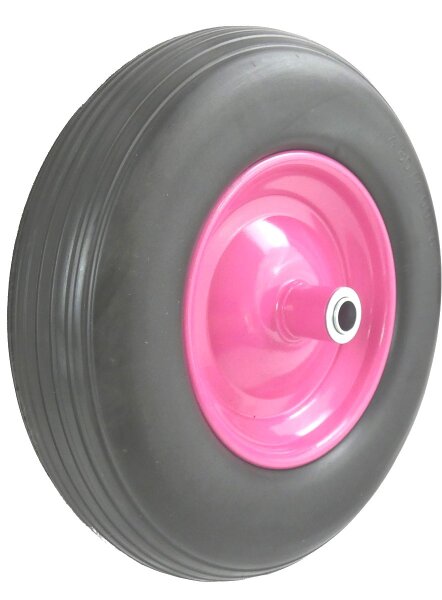 MATRIX Ersatzrad pannensicher Schubkarrenrad PU-Rad pink Stahlfelge 4x8