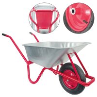 Matrix Schubkarre Profi 100l 250kg Luftrad Bauschubkarre rot mit Bodenblech