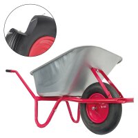 Matrix Schubkarre Profi 100l 250kg PU-Rad Bauschubkarre rot mit Bodenblech