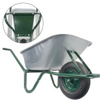 Matrix Schubkarre Profi 100l 250kg Luftrad Bauschubkarre grün mit Bodenblech