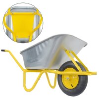 Matrix Schubkarre Profi 100l 250kg Luftrad Bauschubkarre gelb mit Bodenblech