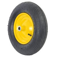 Matrix Schubkarre Profi 100l 250kg Luftrad Bauschubkarre gelb mit Bodenblech