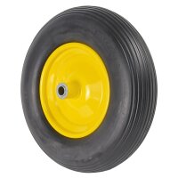 Matrix Schubkarre Profi 100l 250kg PU-Rad Bauschubkarre gelb mit Bodenblech