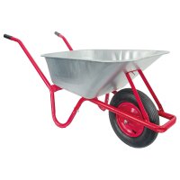 Matrix Marken Schubkarre groß Schubkarren 100l 250kg Luftrad Bauschubkarre rot