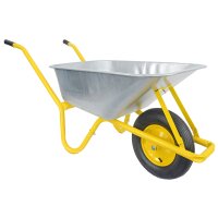 Matrix Schubkarre 100l 250kg Luftrad Bauschubkarre gelb Scheibtruhe