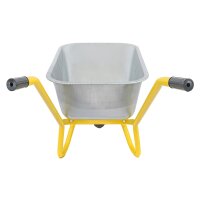 Matrix Schubkarre 100l 250kg Luftrad Bauschubkarre gelb Scheibtruhe