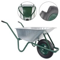 Matrix Schubkarre Profi 100l 250kg PU-Rad Bauschubkarre grün mit Bodenblech